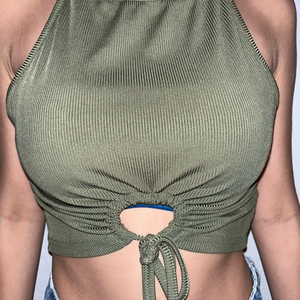 Sleek Green Halter Tank Top